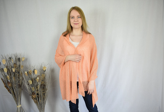 Knitted Linen Shawl Organic Long Scarf Veil For Women Soft Natural