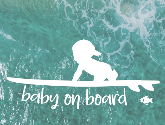 Baby On Board Surfboard Car Decal