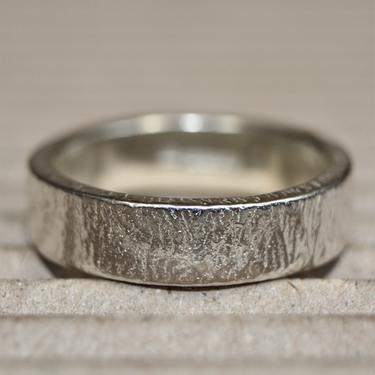 Handmade Sterling Silver Frost Ring | Organic Wedding Band Solid