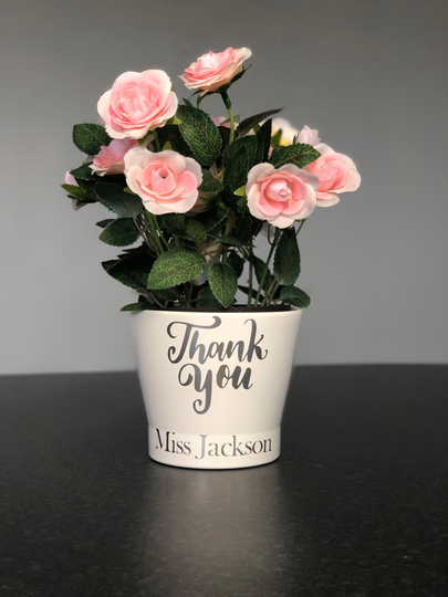 Personalised Flower Plant Pot "Thank You Teacher