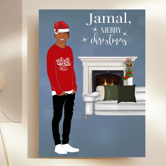 Teenage Black Boy, Children's Seasons Greetings Cards Diverse Greeting Cards, Children Personalised Card, Child