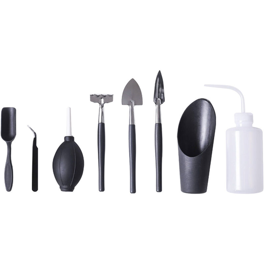 8PCS Garden Planting Tool Set Include Mini Rake Shovels Tweezer Bonsai Succulent Transplanting Miniature Fairy Mini Planting Hand Tools, Type 2