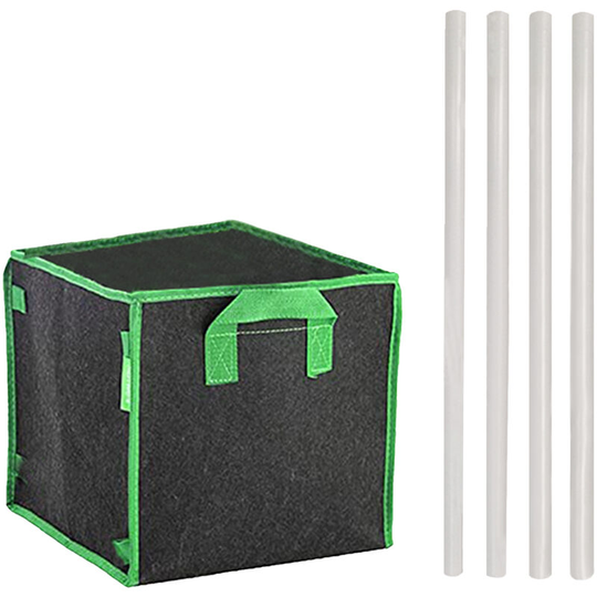 Garden Grow Bags With Support Rods Square Planter Box Planting Beds Grow Pots with Handles Breathable Plant Container Planter Bags for Carrots Onions