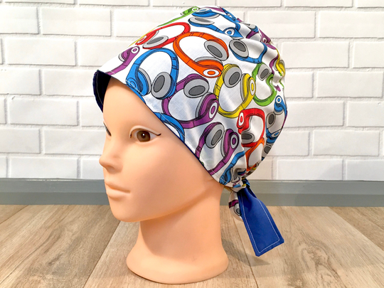Headphones Tie Back Scrub Cap