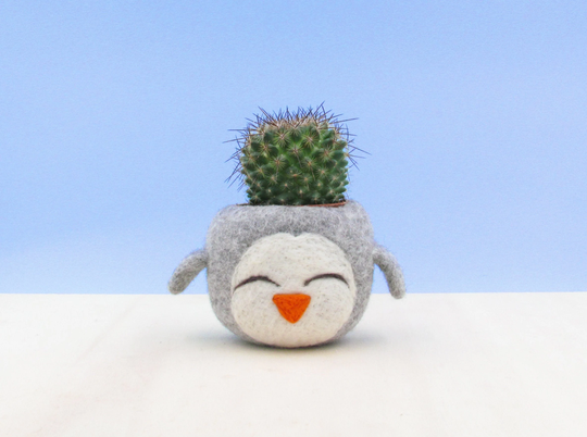 Happy Penguin Planter | Succulent & Plant Lover Gift, Cactus Planter, Mini Office Decor, Gift For Her