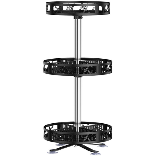 Asupermall - 3-layered Kitchen Spice Racks 360¡ã Rotating Seasoning Storage Rack Round Turntable Container Rack Cabinet Organizer for Pantry Kitchen