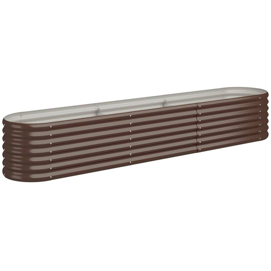 Vidaxl - Garden Planter Powder-coated Steel 224x40x36 cm Brown Brown