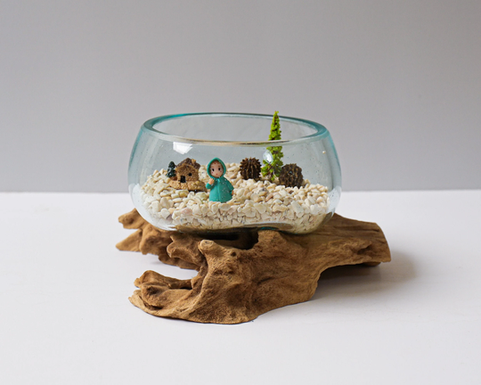 Blown Glass, Melted Molten Terrarium, Vase, Hand Recycled Succulent Planter, Office Decor, Gift For Mom, Birthday