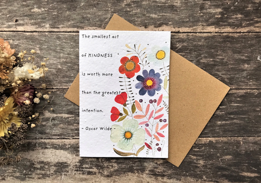 Plantable Seed Paper Birthday Card, Positive Quote Cards, Flower Greeting Card, Thank You Notes, Flower Card, Thank Inspirational Card
