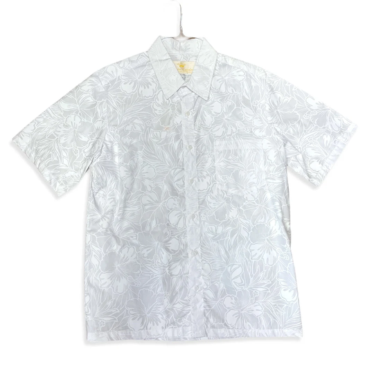 White Hawaiian Shirt For Wedding & Honeymoon | Hibiscus