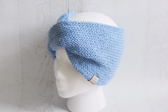 Powder Blue Knitted Headband // Turban Handmade Women's Earwarmer Pastel