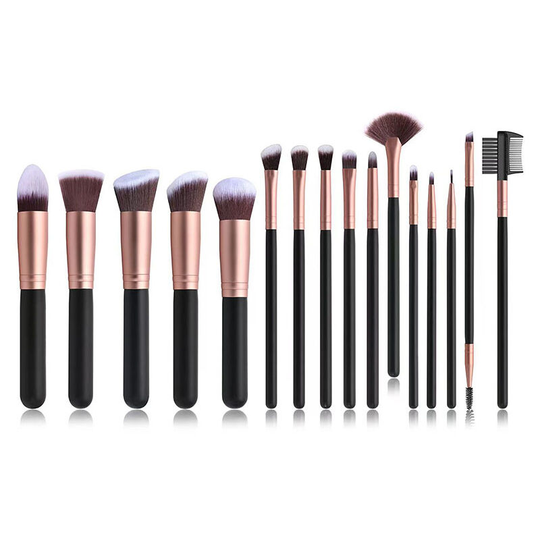 16 pcs Set Rose Gold Makeup Brushes Premium Synthetic Makeup Brushes for Foundation Blending Face Powder Blush Concealers Eyeshadow