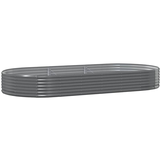 Garden Planter Powder-coated Steel 296x140x36 cm Grey vidaXL - Grey