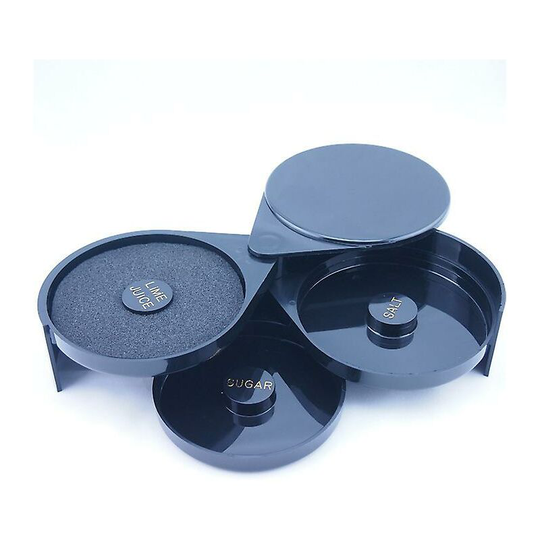 Three-layer Salt Side Box Plastic Sugar Side Box Juice Cocktail Seasoning Box Salt Dipper Bartender Salt Rimmer - Flkwoh