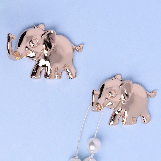 G Decor Set Of Two Solid Brass Gold Elephant Wall Coat Organizer Hooks