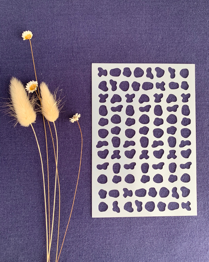 Organic Pebbles Stencil Sheet - Texture For Polymer Clay Mylar Stencils Pebble Design Tools