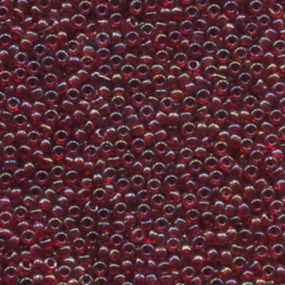 Miyuki Seed Beads 11/0 Crystal Lined Cranberry Ab 11-2249 24G Size 11 Beads, Japanese Glass Color