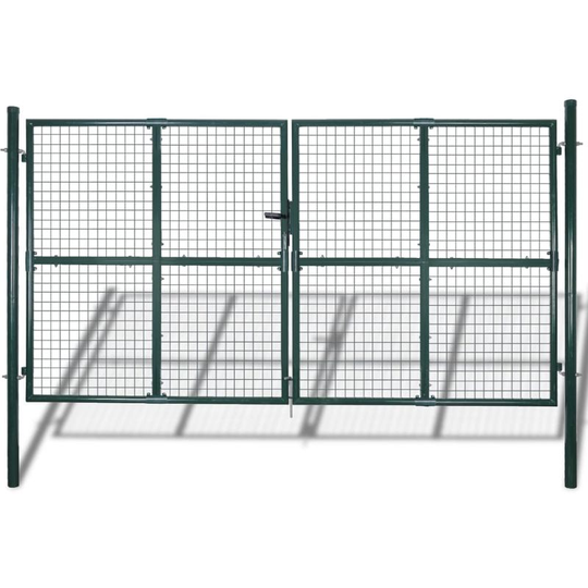 Hommoo - Double Door Fence Gate Powder-Coated Steel VD04249