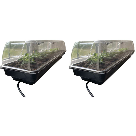 Selections - Set of 2 Jumbo Electric Heated Windowsill Plant & Seed Propagators (80cm)
