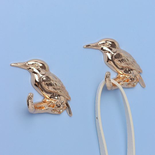 G Decor Set Of 2 Solid Brass Gold Birds Wall Coat Organizer Hooks