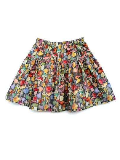 Organic Cotton Fungi Skirt, Toadstool Twirly Skirt For The Little Pixie & Goblincore Fan, Handmade in UK