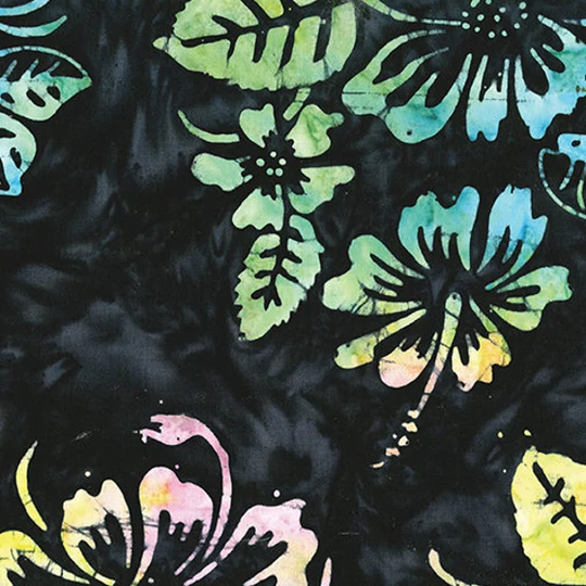Bali Hawaii - Midnight Hibiscus By Benartex Studio For Fabrics Sold The Yard/Cut Continuous in Stock Ships Today
