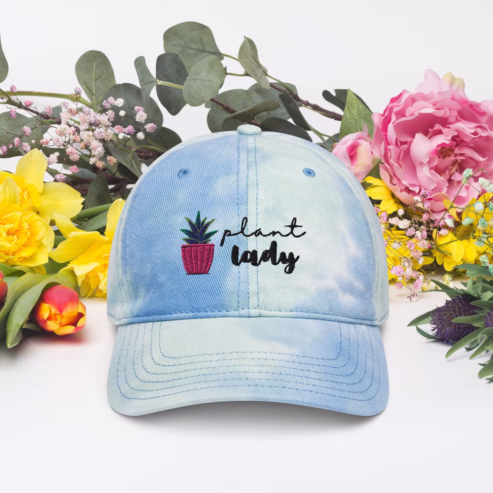 Plant Lady Embroidered Hat, Gift For Lovers, Gardening Her, Mom, Lady, Baseball Cap, Flower Lover