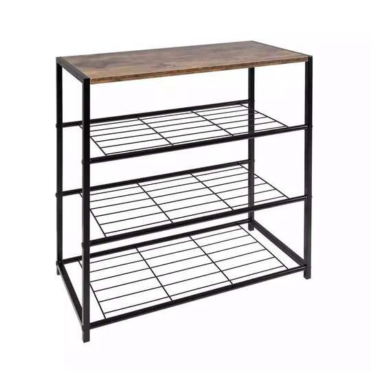 1Pc Shoe Rack 3 /4 Tier Bench With Seat Standing Metal Wood Storage Cabinet Cupboards Organizer For Hallway Home