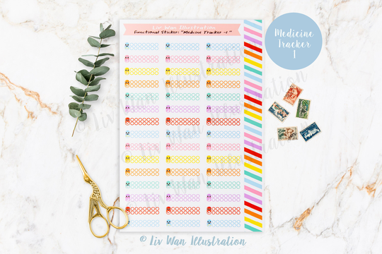 Mt-1 Medicine Tracker Planner Stickers/Cute Functional Stickers