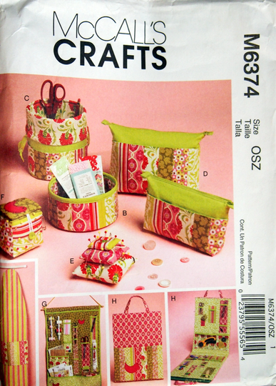 Ironing Board Cover, Organizers, Zip Case in Two Sizes & Pin Cushions Mccall's Crafts M6374 Uncut Sewing Pattern 2011