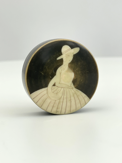 1920S Bakelite Powder Compact Rouge Pot Art Deco Lady Vintage Antique