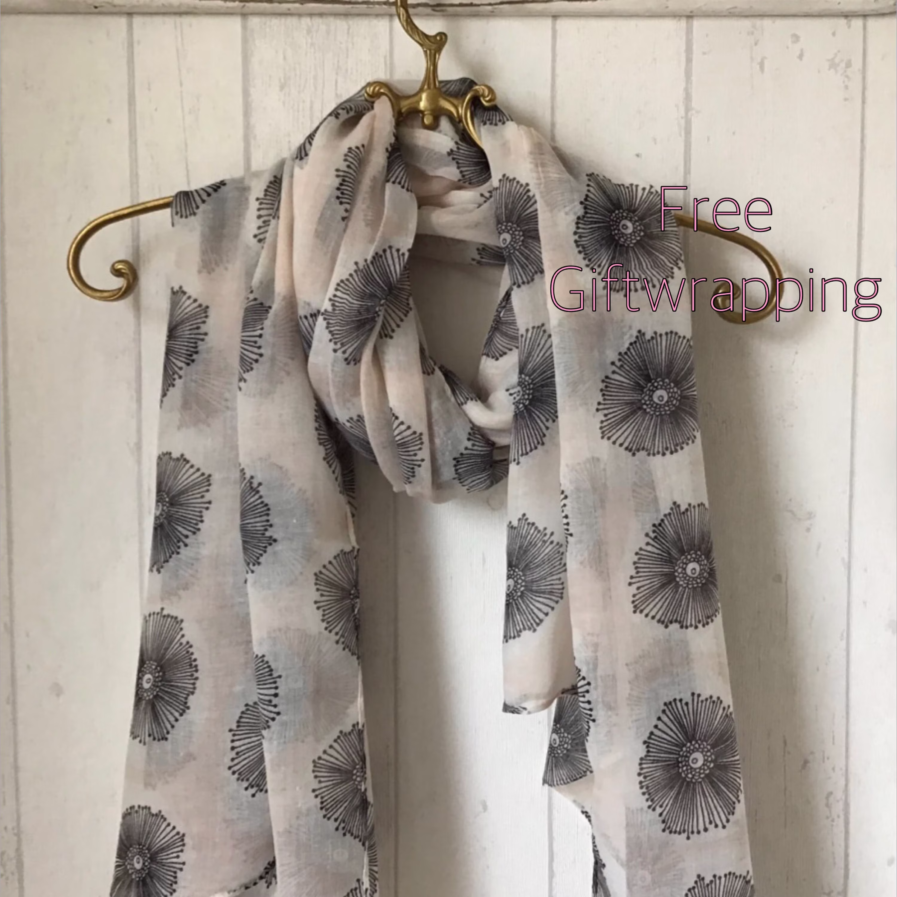 Dandelions Scarf /Pink Dandelion Scarf /Dandelion Gifts/ Pink Black Dandelions /New Season/Festival Boho Scarves