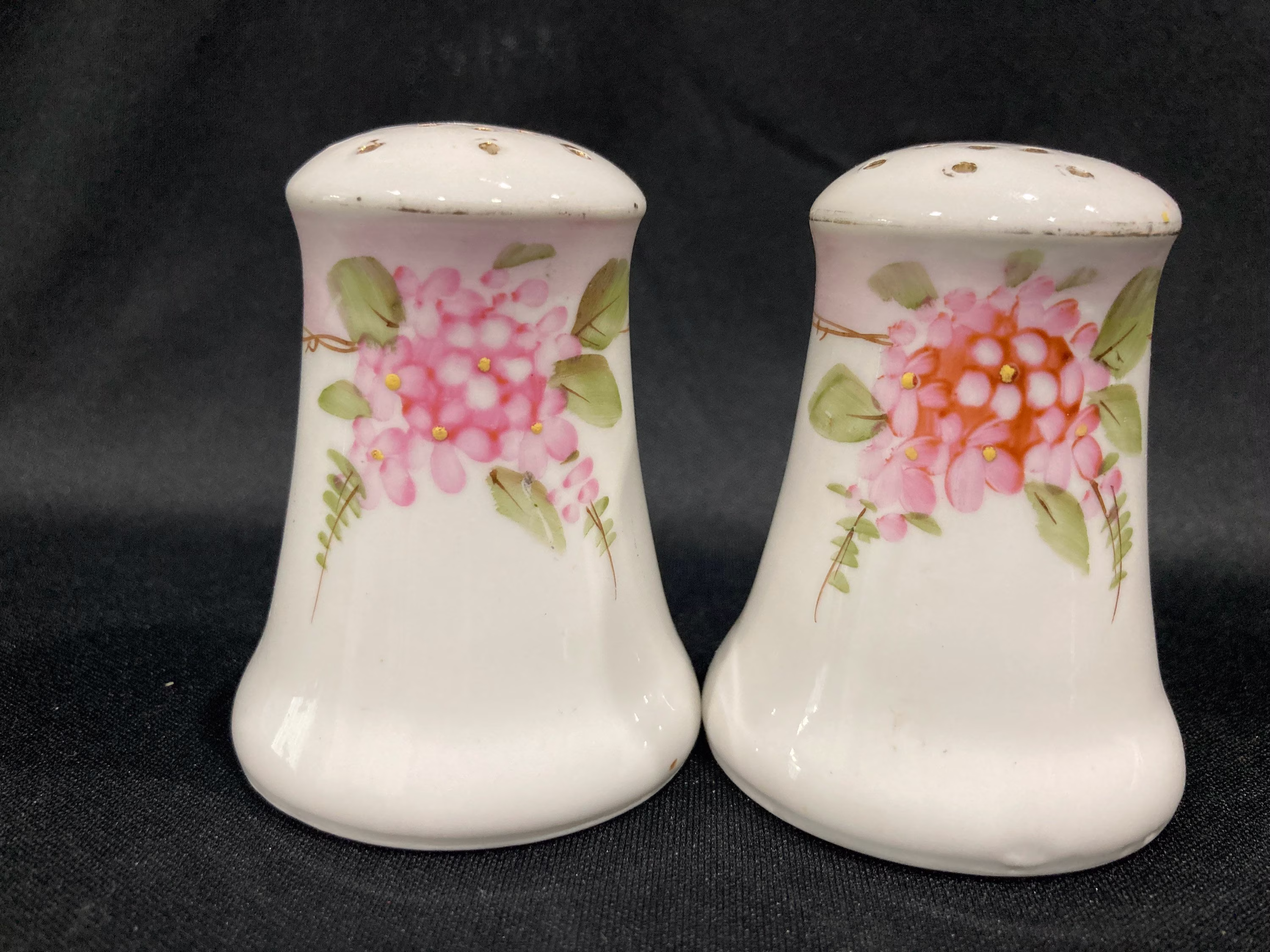 Vintage Nippon Hand Painted Pink Floral Salt & Pepper Shakers