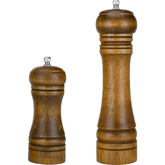 Fvbjd - Salt and Pepper Grinders, Oak Wooden Salt and Pepper Mills Shakers Ceramic Rotor 1pcs retro color 5 inches + 1pcs retro color 8 inches