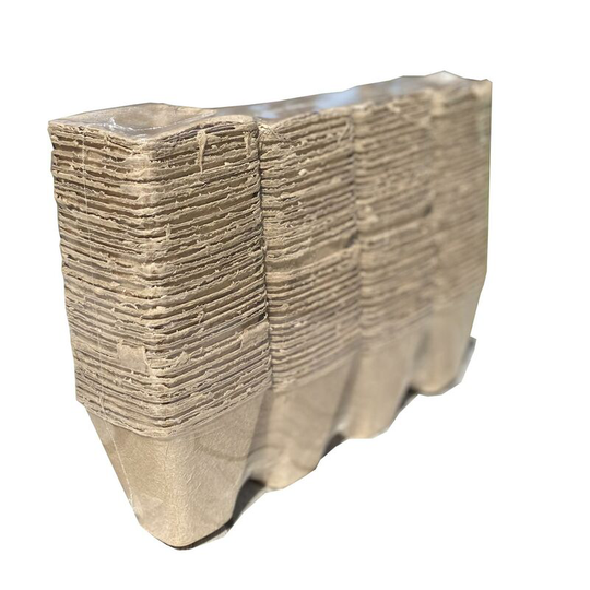 144 x 8cm Eco Square Fibre Biodegradable and Compostable Plant Pots