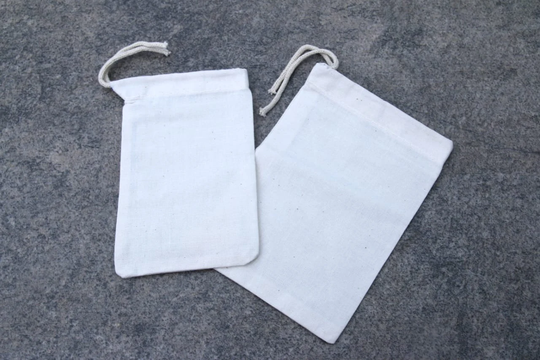 5x7 Inches Poly Cotton Muslin Bags. Single Drawstring Premium Quality Reusable Gift Pouches. Best For Storage & Gift