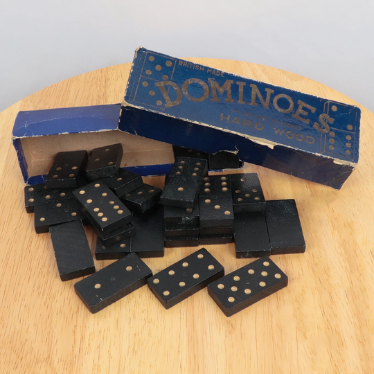 Dominoes || Made in Britain Of Genuine Seasoned Hardwood Vintage Wood Domino
