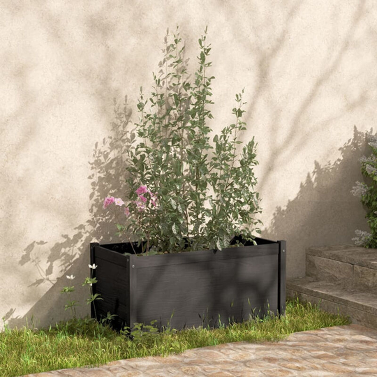 Garden Planter Grey 100x50x50 cm Solid Pinewood