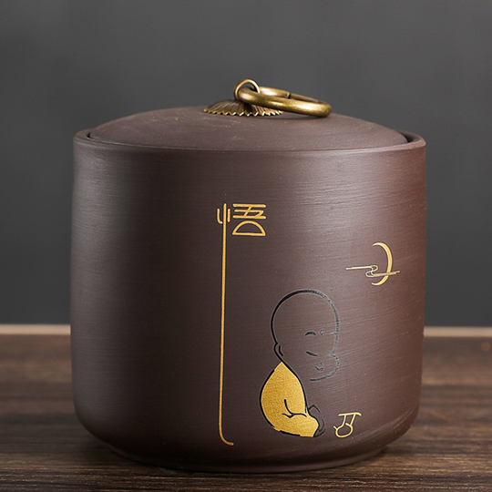 Yixing Zisha Clay Tea Canisters Loose Leaf Jars For Storage Tea, Ceramic Caddy 430Ml