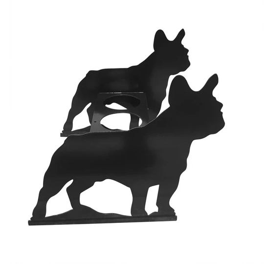 French Bulldog Garden Planter - Metal Outdoor Black Ornament