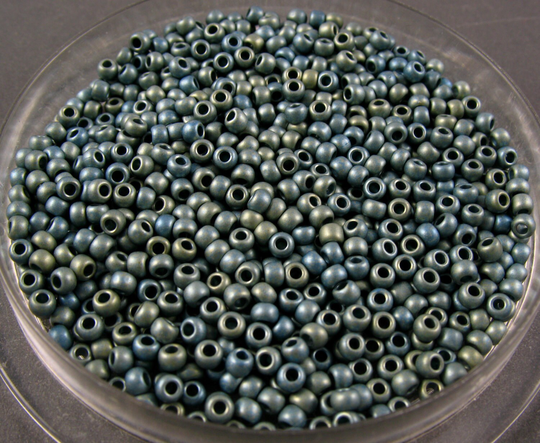 Toho 11/0 Seed Beads - Nickel Plated Matte Blue