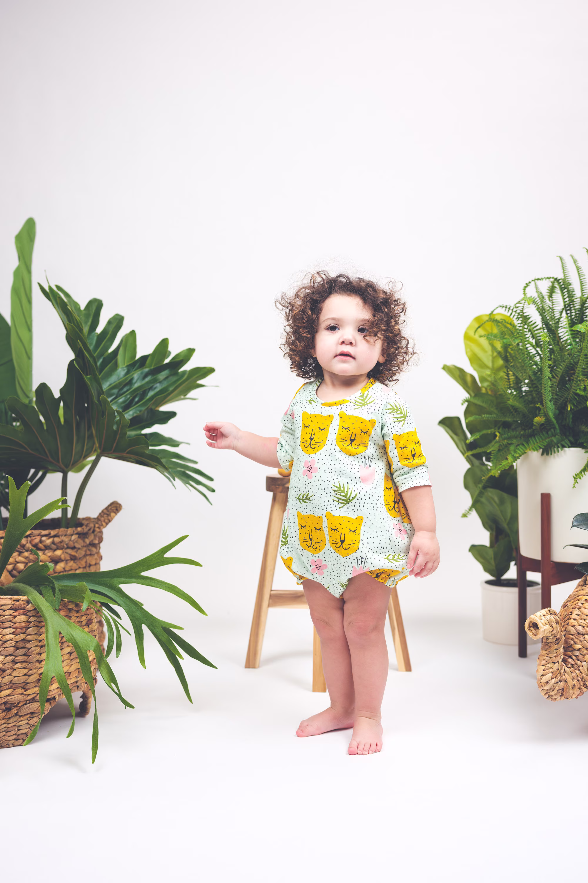 Organic Baby Girl Romper // Leopard Bubble Girls Playsuit Kids Clothing Clothes Birthday Outfit Organic
