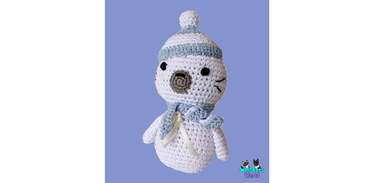 Seal Organic Knit Dog Toy - Squeaker Plush Dog Toy Small Crochet Stuffed Handmade