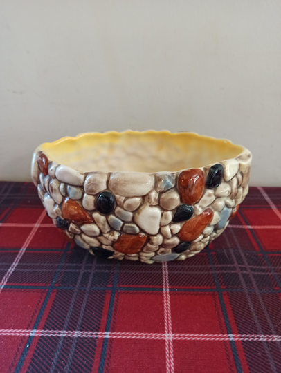 Retro Oval Sylvac Pebbled Planter - Good Condition