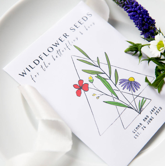 10 Geometric Wildflower Seed Packet Favours