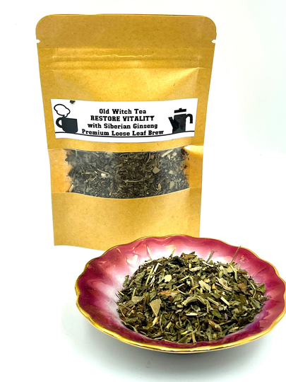 Restore Vitality Siberian Ginseng Organic Premium Herbal Loose Leaf Tea/Tisane