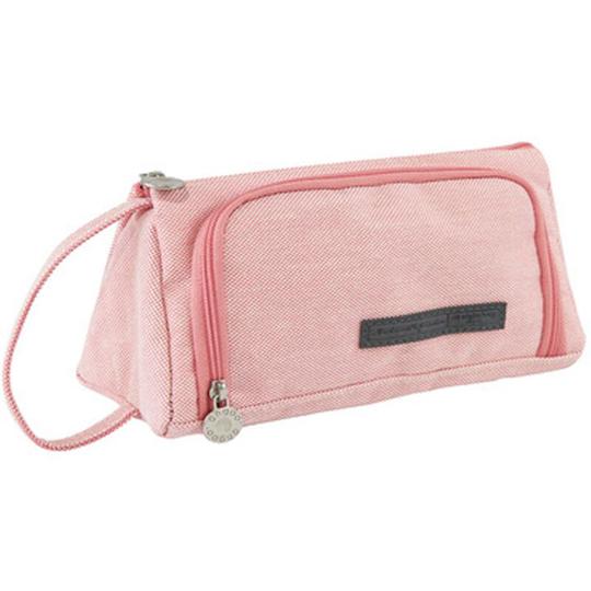 Pesce - Big Capacity Pencil Pouch Holder Canvas Marker Pen Case Zipper Organizer Stationary Bag School Supplies Teen Student Girls BoysPink