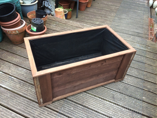 Garden Trough Flower Or Vegetable Planter On Feet - Hand Made From Wood Medium Low