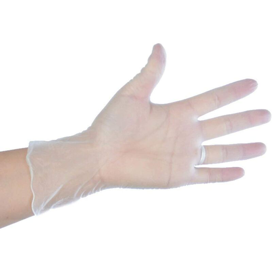 Vinyl gloves - Powder free, latex free and transparent, box of 100 gloves, palm width l 9.1-10 cm - New