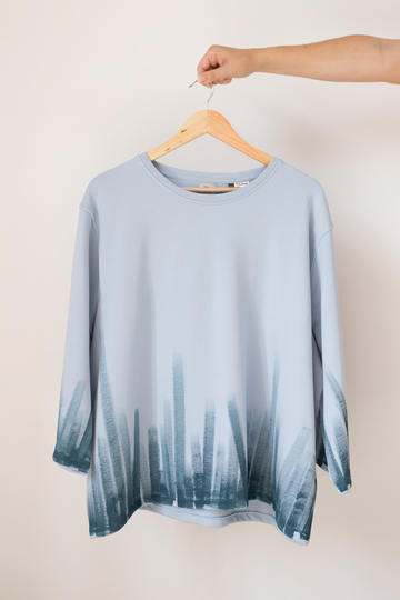 City Forest - Square/Hand-Painted Organic Cotton Oversized Sweatshirt Abstract Print